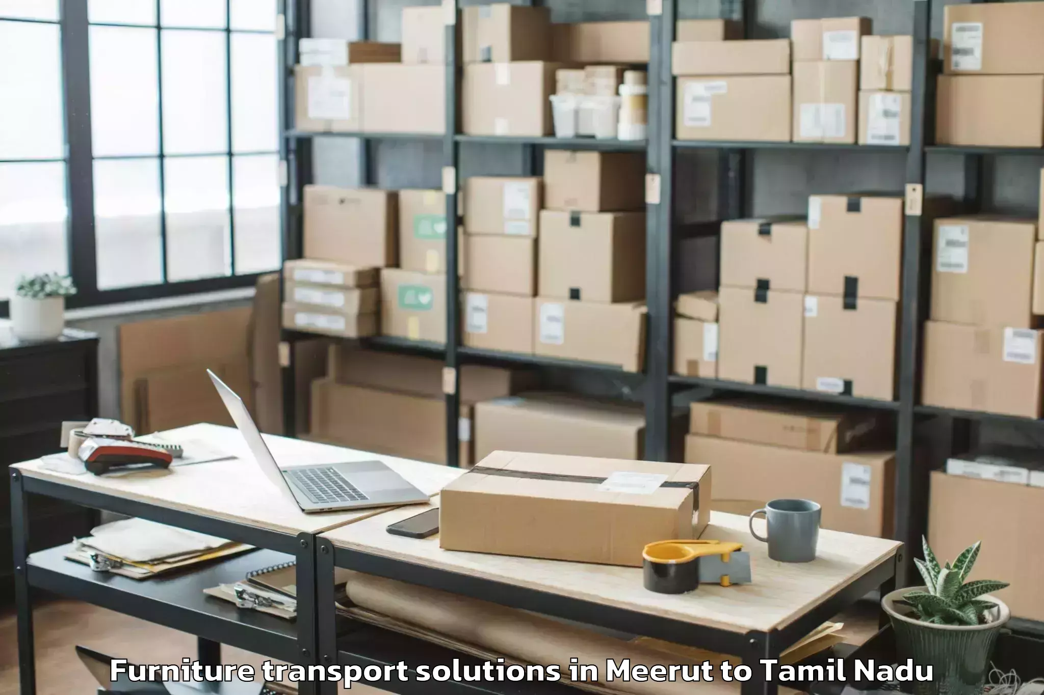 Top Meerut to Chennai Port Furniture Transport Solutions Available